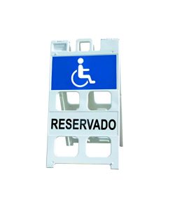 Caballete De 2 Espacios Blanco Con Rotulos En Una Cara y Vinil Opaco